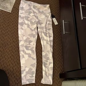 White Camo print yoga pants